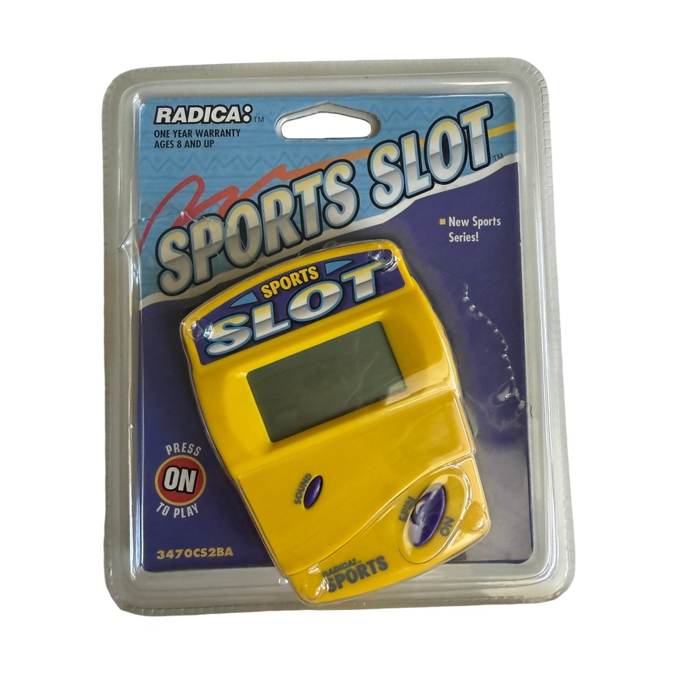 Radica Sports Slot Handheld Electronic Game 3470CS2BA Yellow Casino Vintage Toy